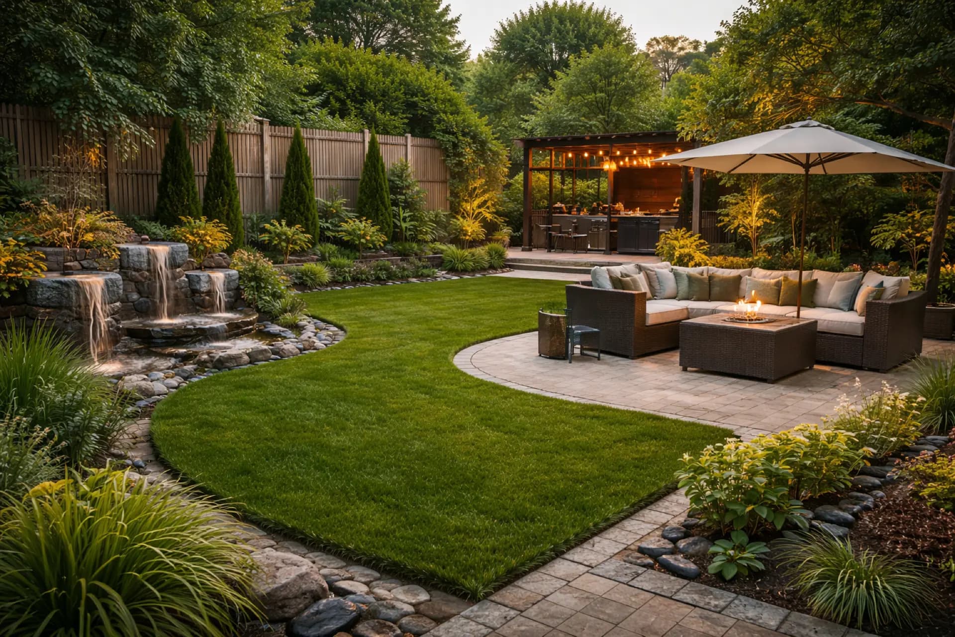 Luxury backyard landscaping project in Palampur by HIM Landscapers